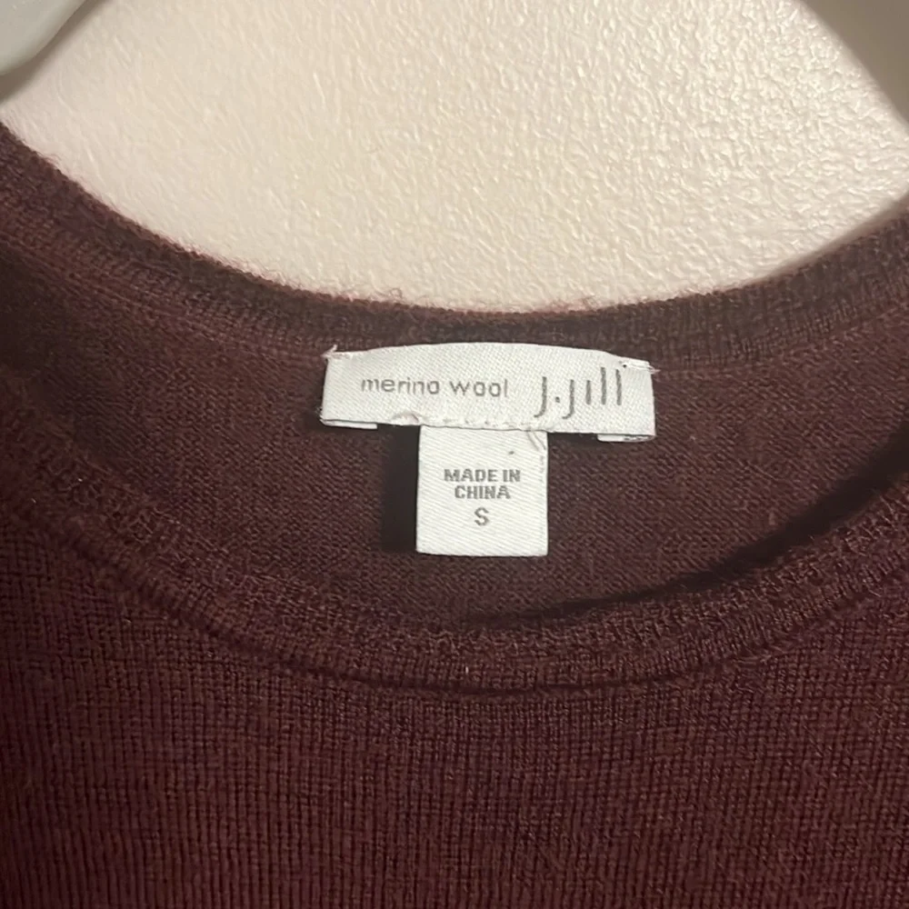 J.‎ Jill 100% Merino Wool Lightweight Sweater Burgundy Whimsigoth Vamp Dark S